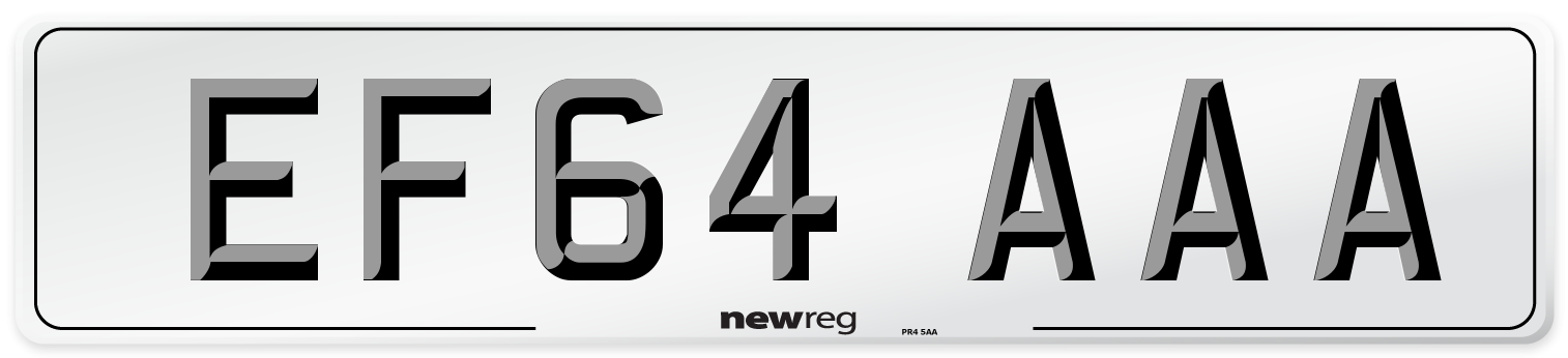 EF64 AAA Number Plate from New Reg